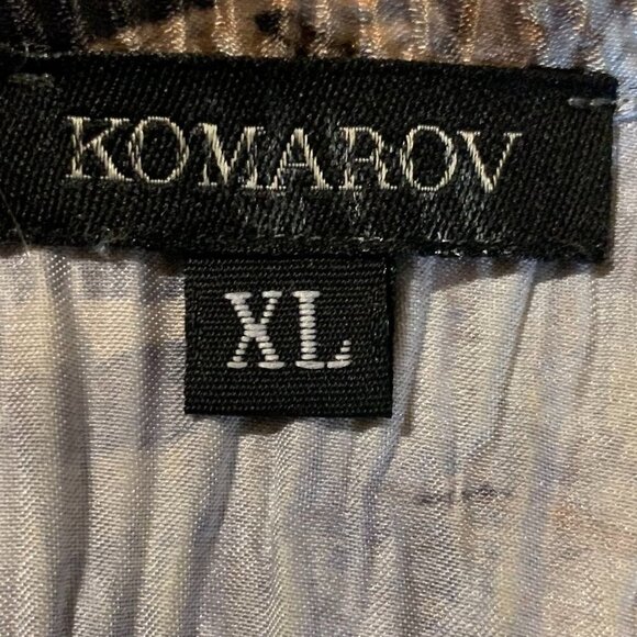 Komarov Women's Crinkle Lace Button Abstract Long Sleeve Shirt Size XL - Picture 8 of 13